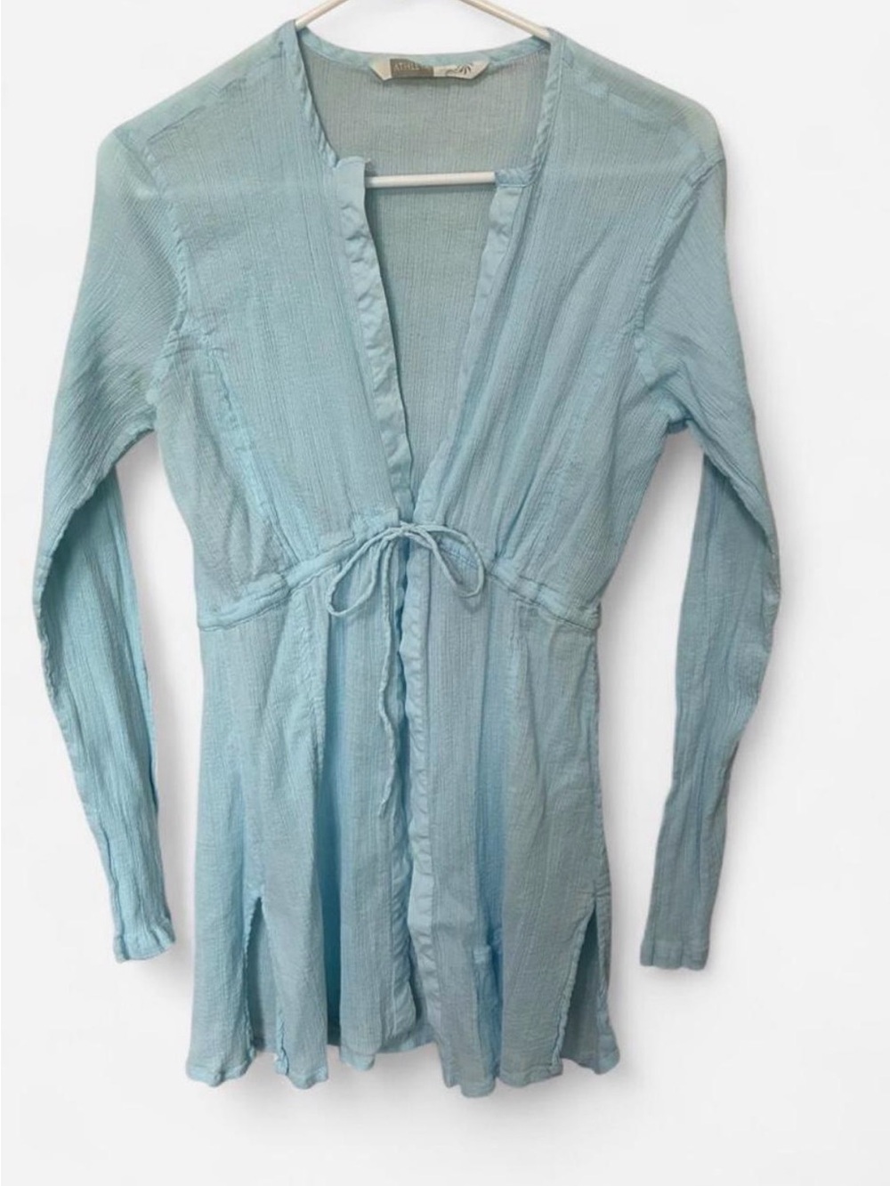 Athleta Pale Blue Tie-Waist Swim Tunic Top size M